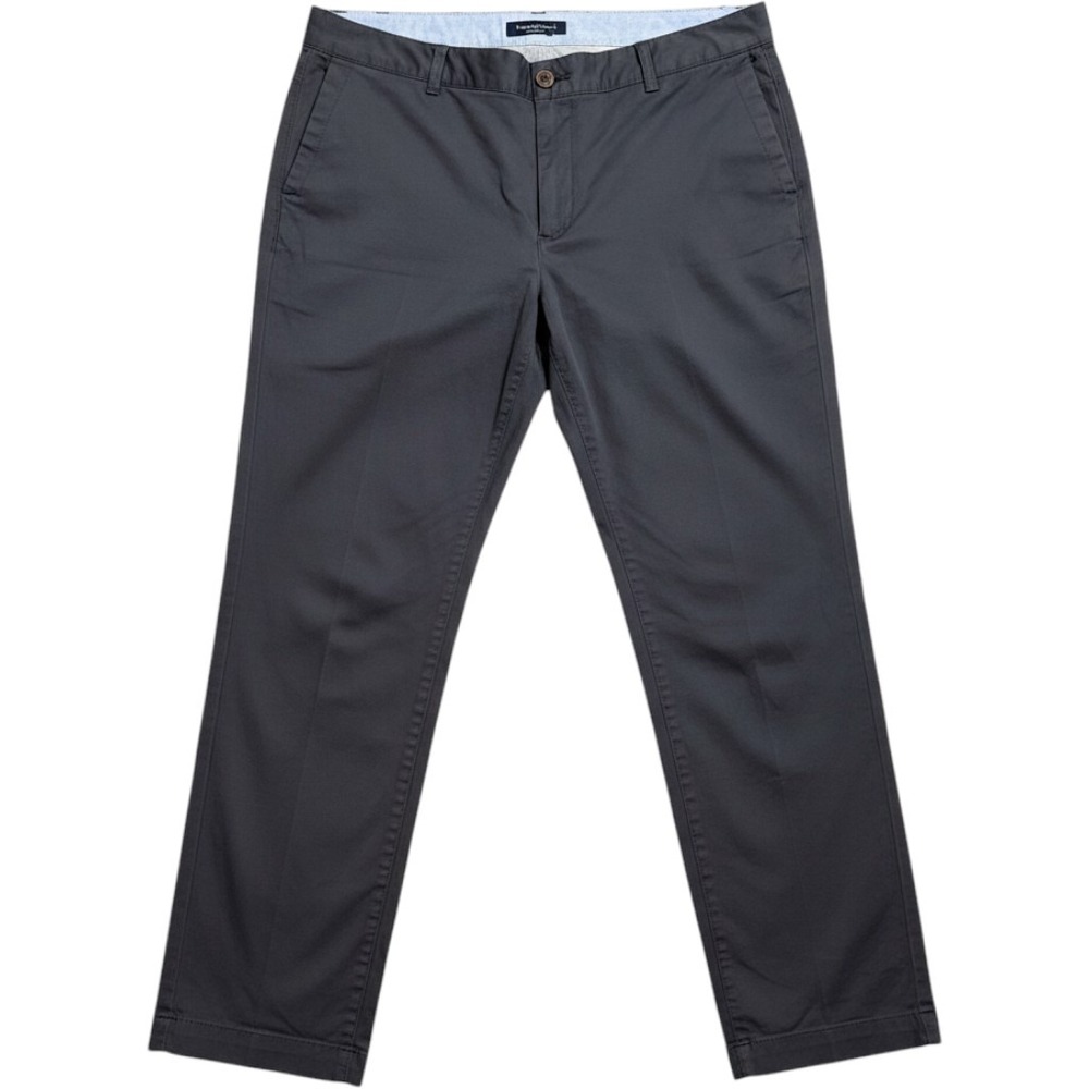 Talbots The Weekend Chino Pants Women 14W Navy Blue Stretch Straight Leg Casual